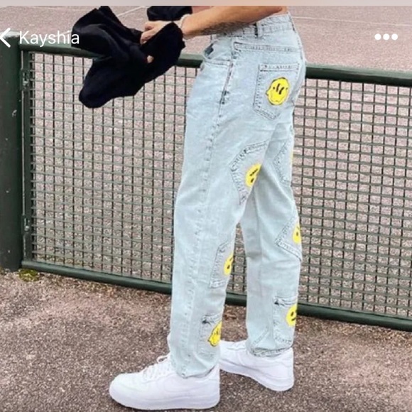 Boohoo Smiley Face Jeans LAST CHANCE, DISCONTINUED - Picture 2 of 4